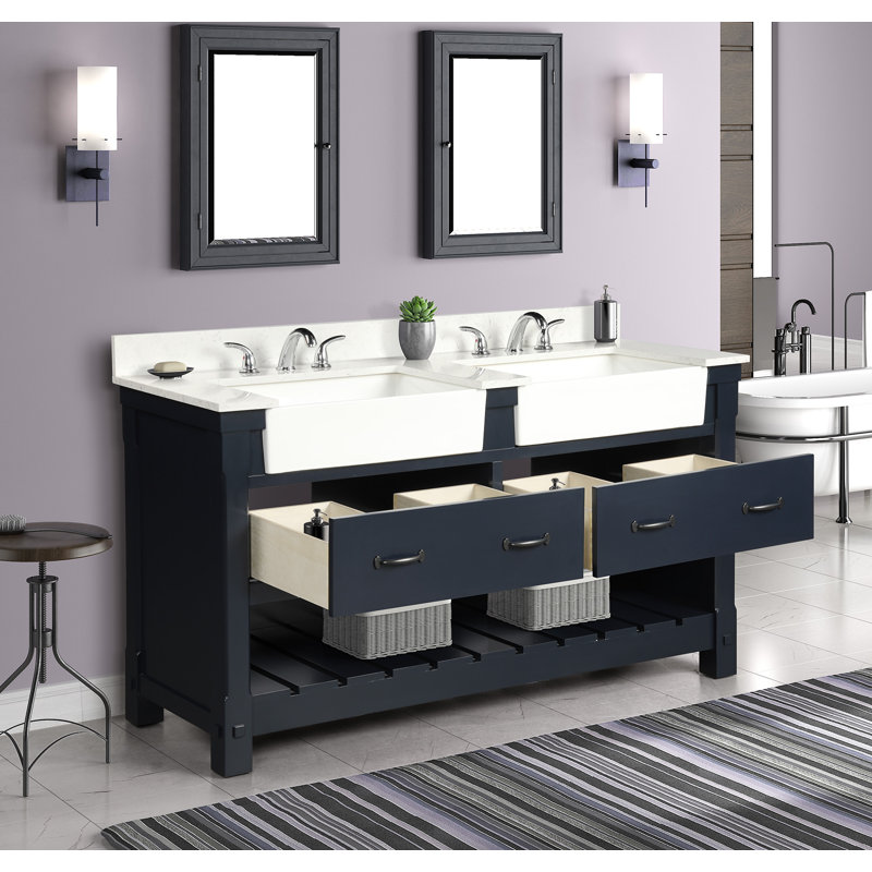 Breakwater Bay Nelia 61" Double Bathroom Vanity Set & Reviews